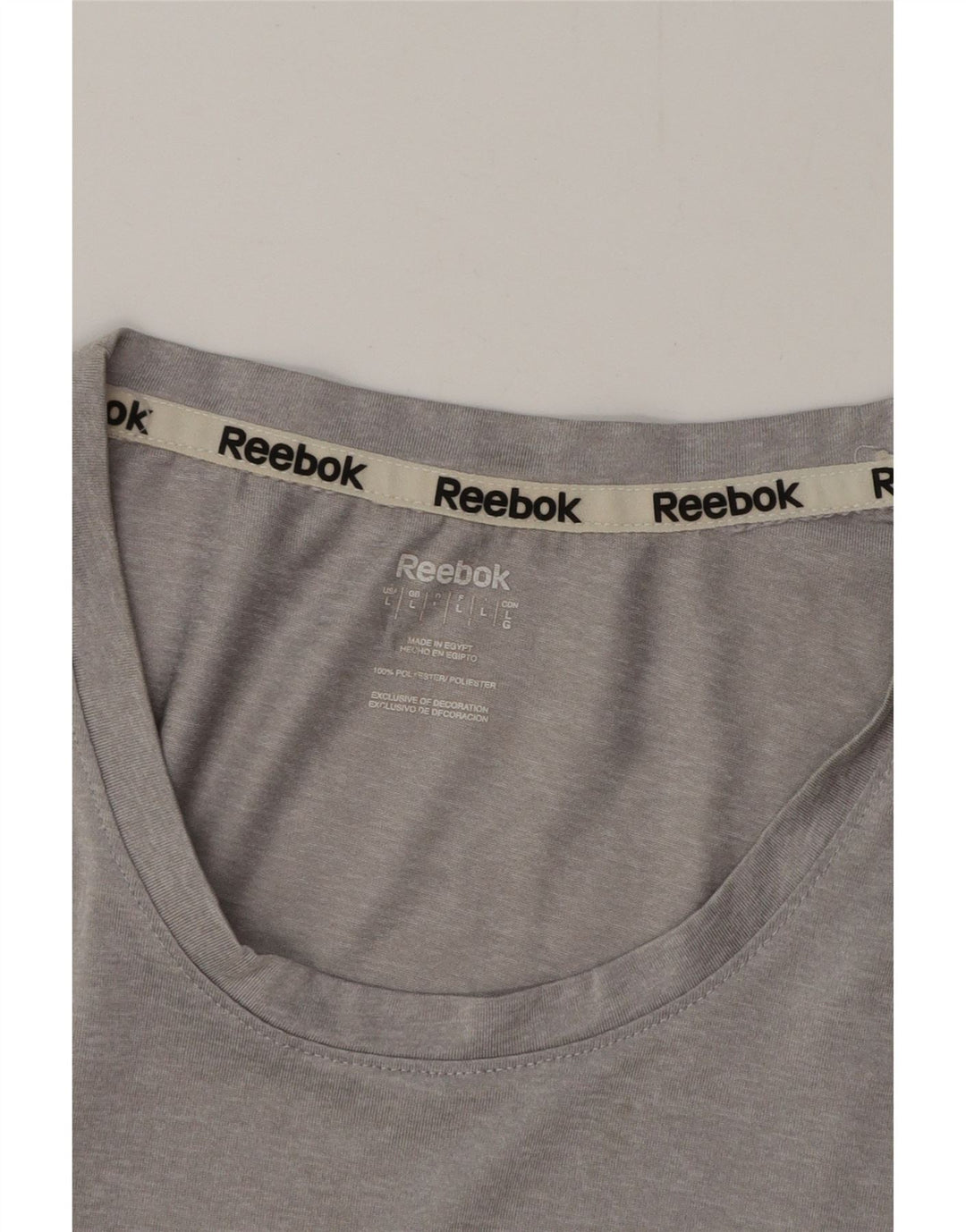 T-shirt REEBOK da donna Top UK 16 Large Grigio Poliestere