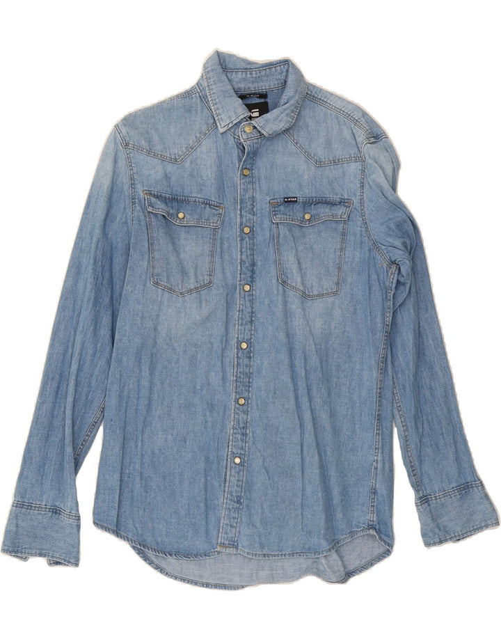 G-STAR Mens Slim Fit Denim Shirt Medium Blue Cotton Vintage G-Star and Second-Hand G-Star from Messina Hembry 