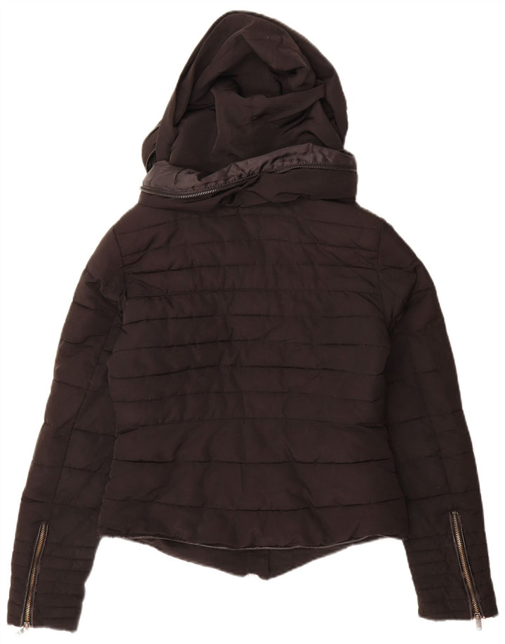 Giacca imbottita con cappuccio da donna Zara UK 10 piccola nera