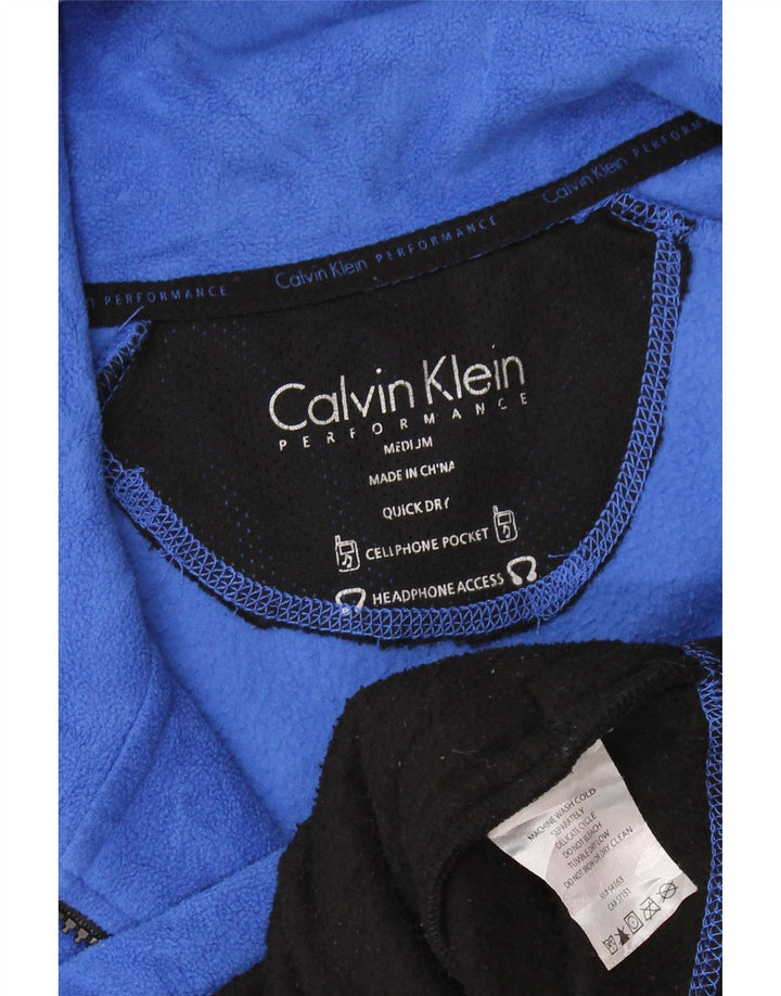 Giacca in pile grafica da donna Calvin Klein UK 14 Colorblock blu medio