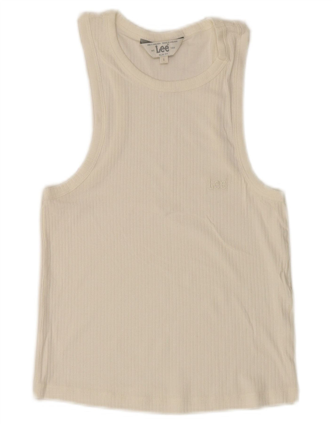Canottiera corta slim fit da donna Lee UK 8 piccola bianca