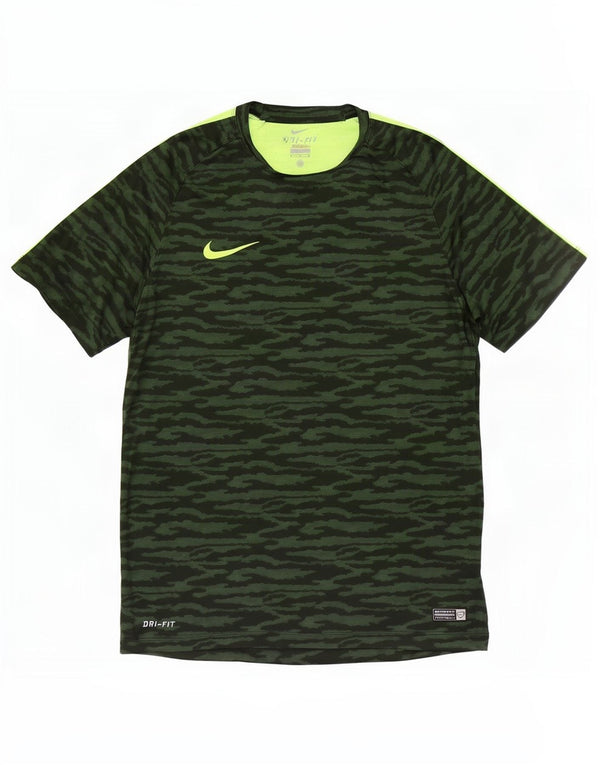 T-shirt Nike Dri Fit da uomo in poliestere mimetico verde medio