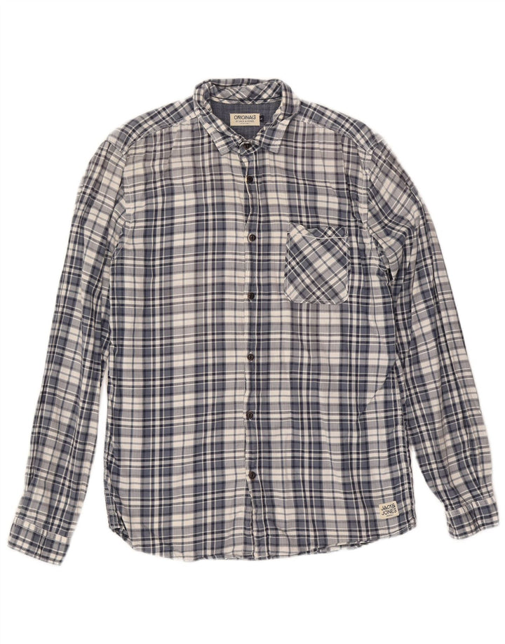 Camicia da uomo Jack & Jones in cotone a quadri grandi blu