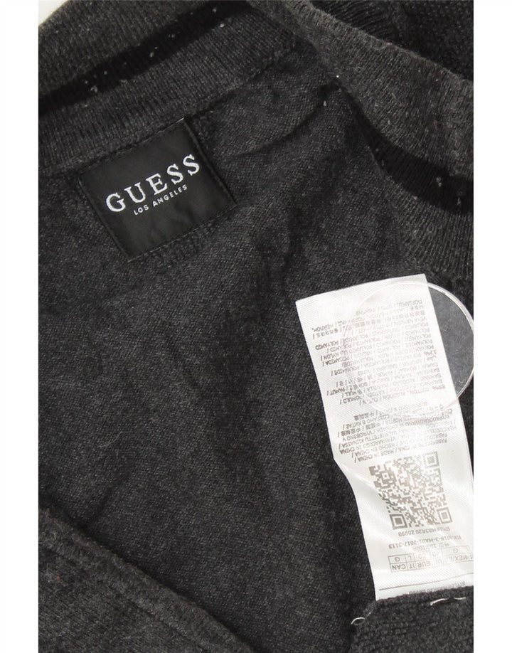 GUESS Mens Cardigan Sweater Large Grey Cotton Vintage Guess and Second-Hand Guess from Messina Hembry 