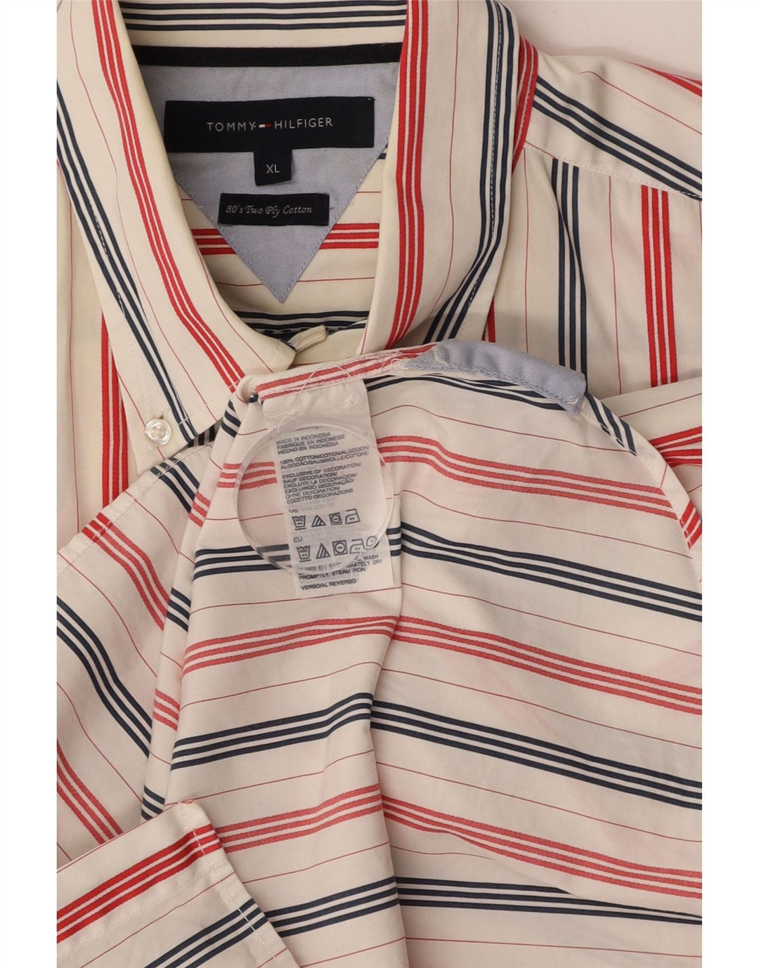 TOMMY HILFIGER Camicia da uomo XL a righe bianche