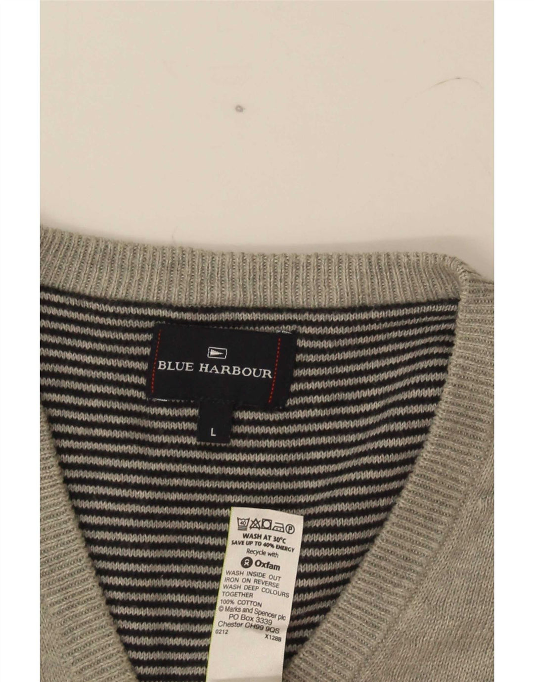 Canotta da uomo Marks & Spencer blu Harbour Vest grande cotone grigio