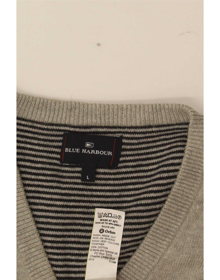 Canotta da uomo Marks & Spencer blu Harbour Vest grande cotone grigio