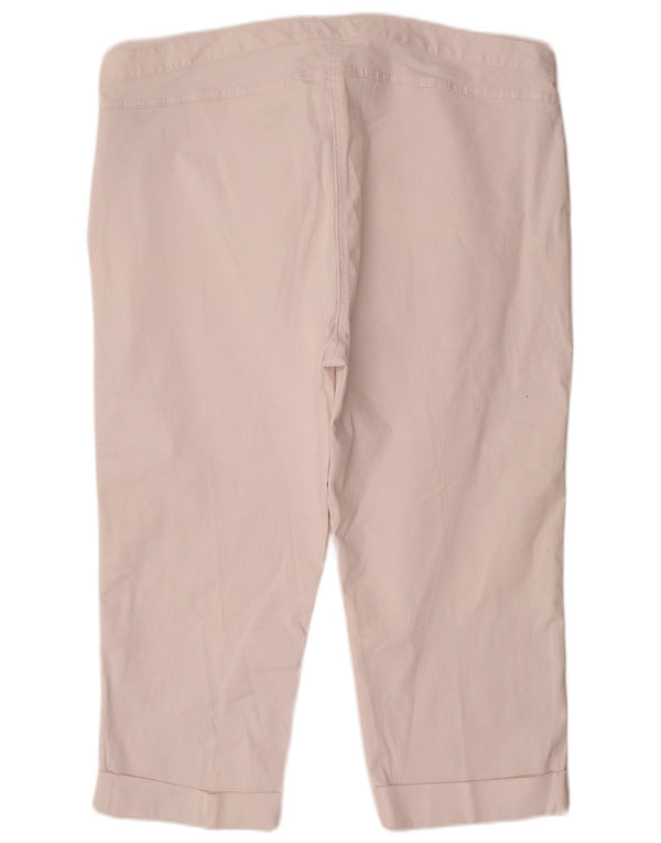 Pantaloni Capri affusolati da donna Marks & Spencer UK 22 3XL W44 L22 Bianco