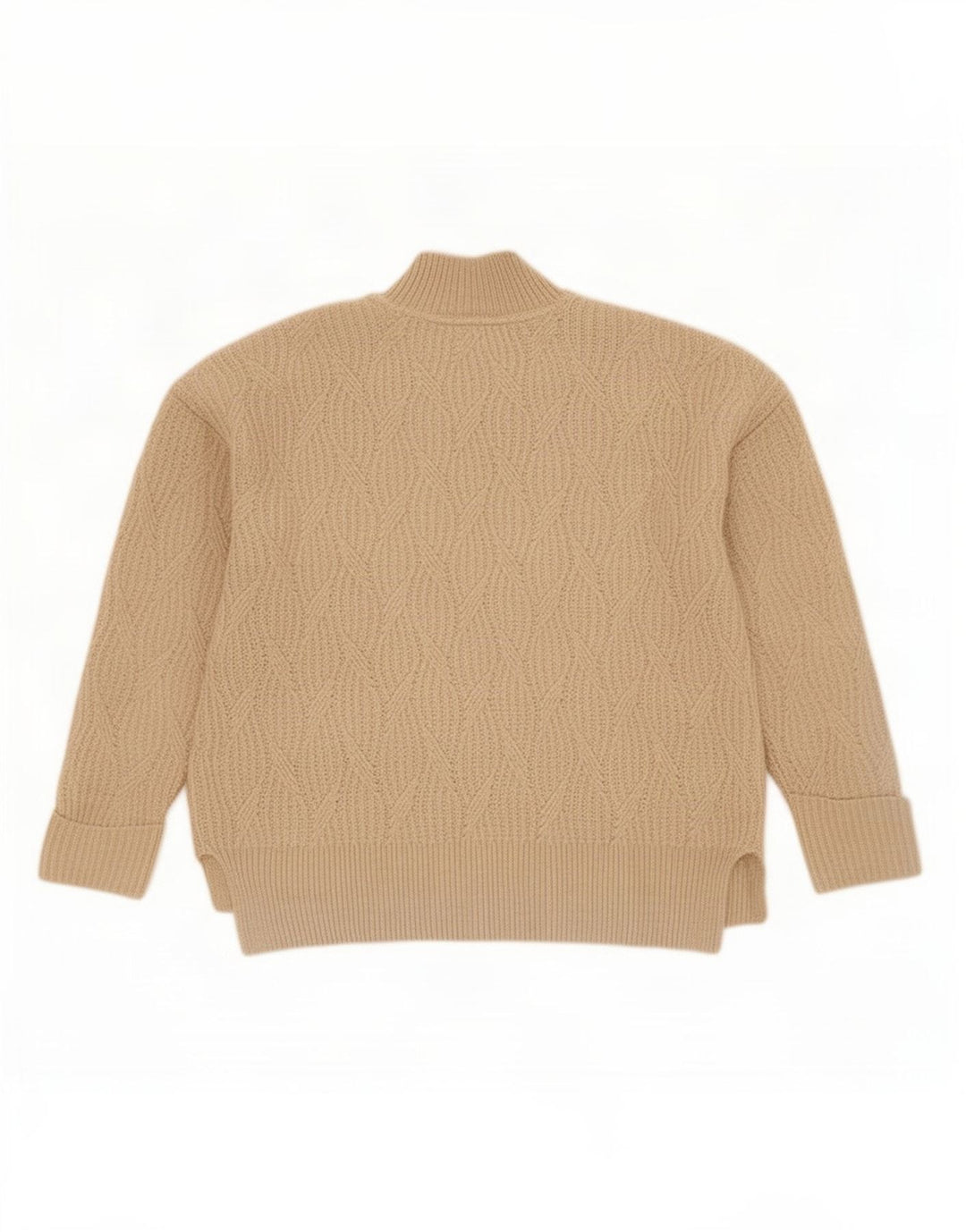 Fat Face Womens Oversized Turtle Neck Jumper Sweater UK 10 Small Beige