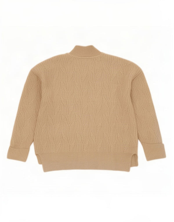 Fat Face Womens Oversized Turtle Neck Jumper Sweater UK 10 Small Beige