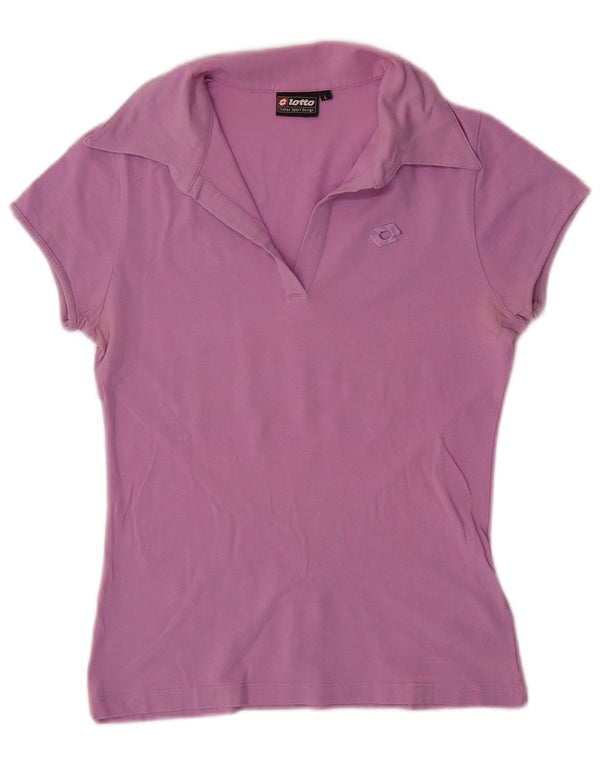 Polo da donna Lotto UK 14 Large Viola in cotone