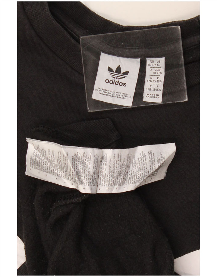 Felpa grafica Adidas da ragazzo 15-16 anni in cotone nero