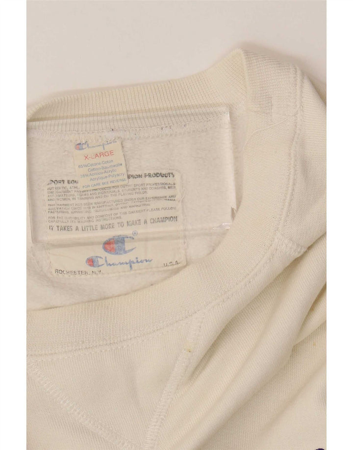 Felpa grafica da uomo Champion Jumper XL in cotone bianco