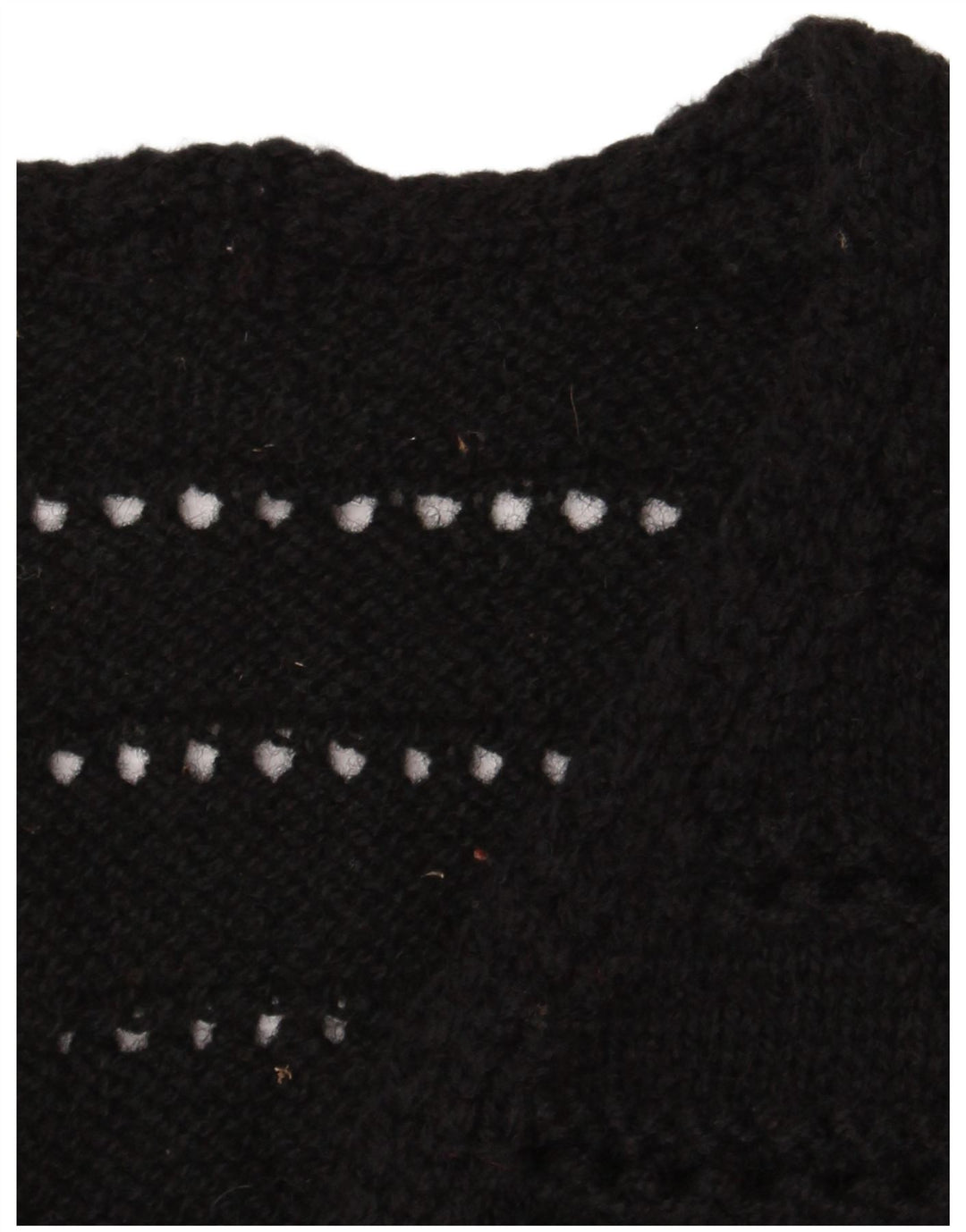 Maglione cardigan senza maniche vintage da donna UK 12 medio nero