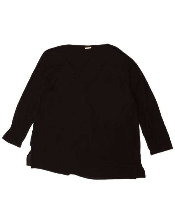 MICHAEL KORS Top da donna manica 3/4 UK 18 XL nero sintetico