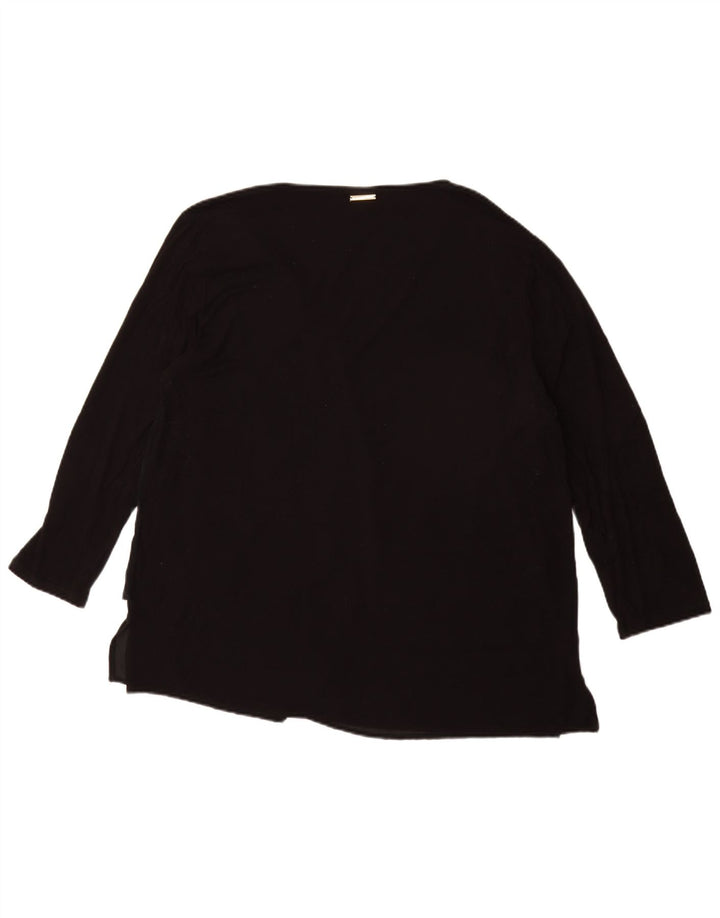 MICHAEL KORS Top da donna manica 3/4 UK 18 XL nero sintetico
