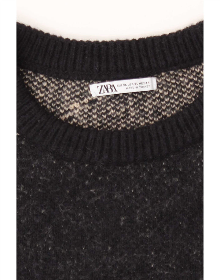 Maglione maglione girocollo da uomo Zara XL a righe nere