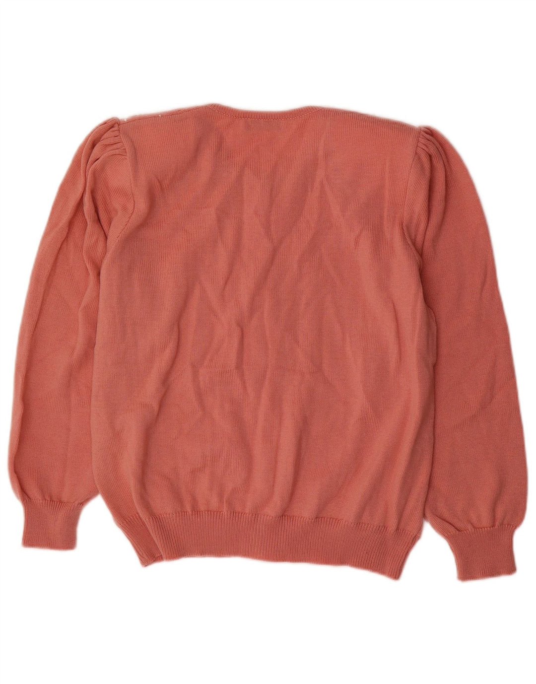 Maglione cardigan da donna vintage UK 16 grande lana rosa