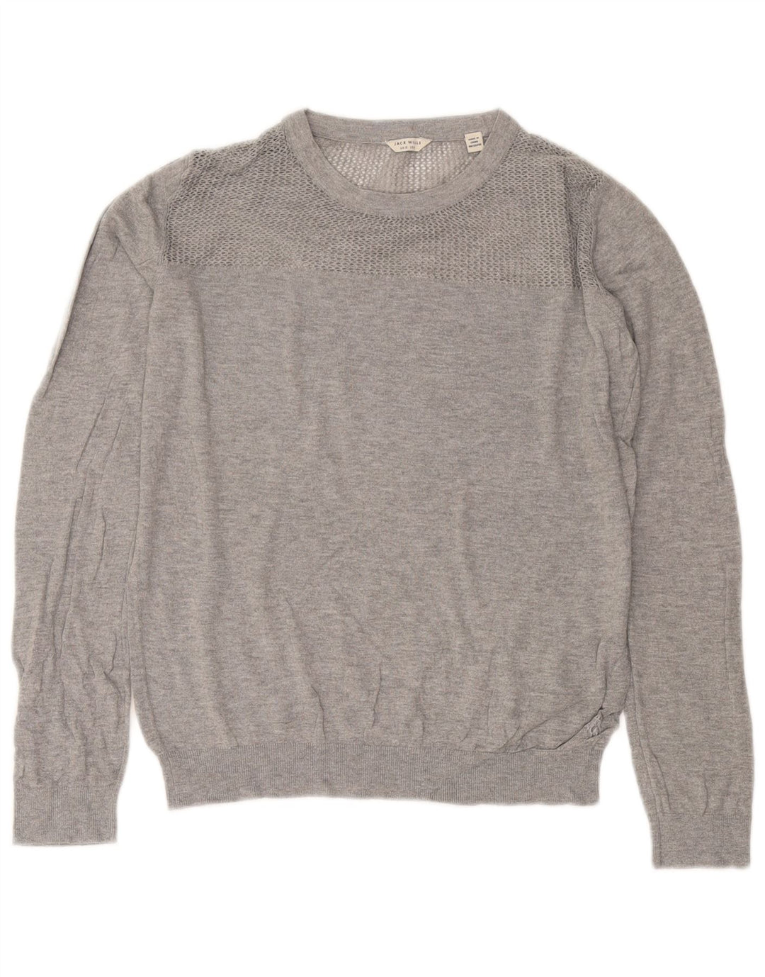 Maglione maglione girocollo da donna Jack Wills UK 12 Cotone grigio medio
