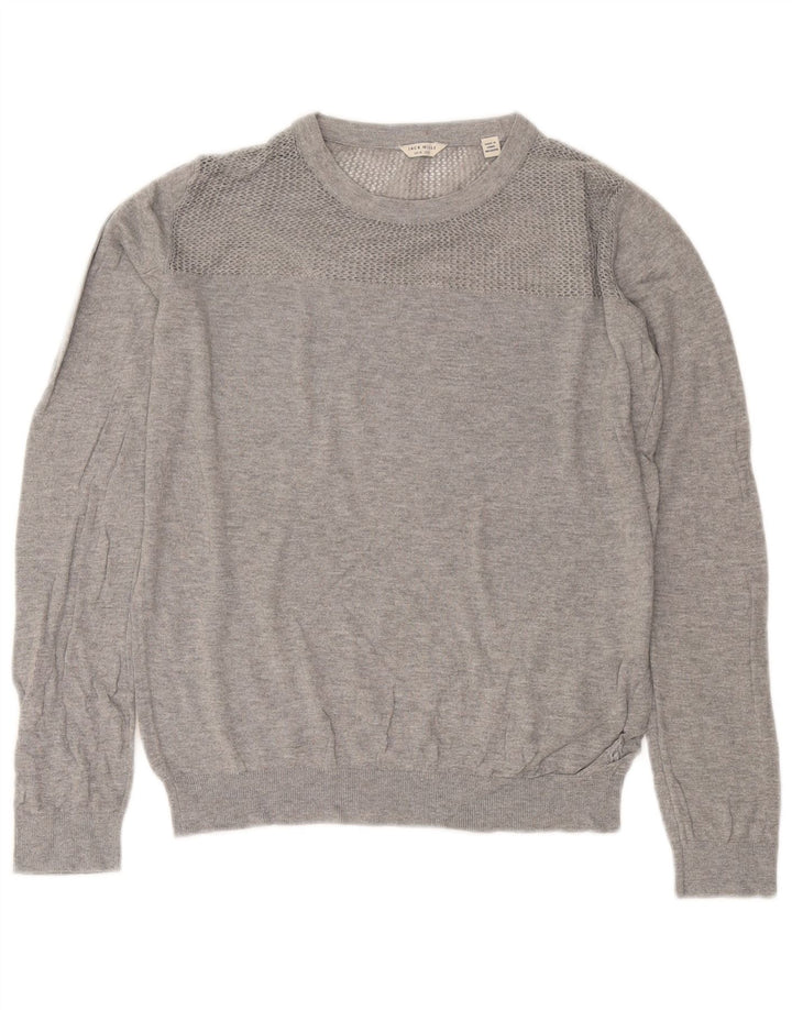 Maglione maglione girocollo da donna Jack Wills UK 12 Cotone grigio medio