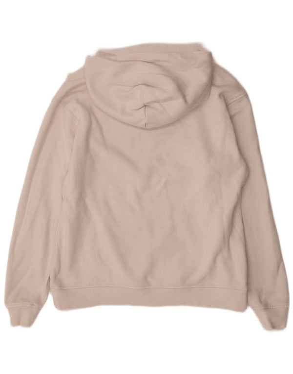 TOMMY HILFIGER Maglione con cappuccio grafico da donna UK 16 Grande cotone bianco