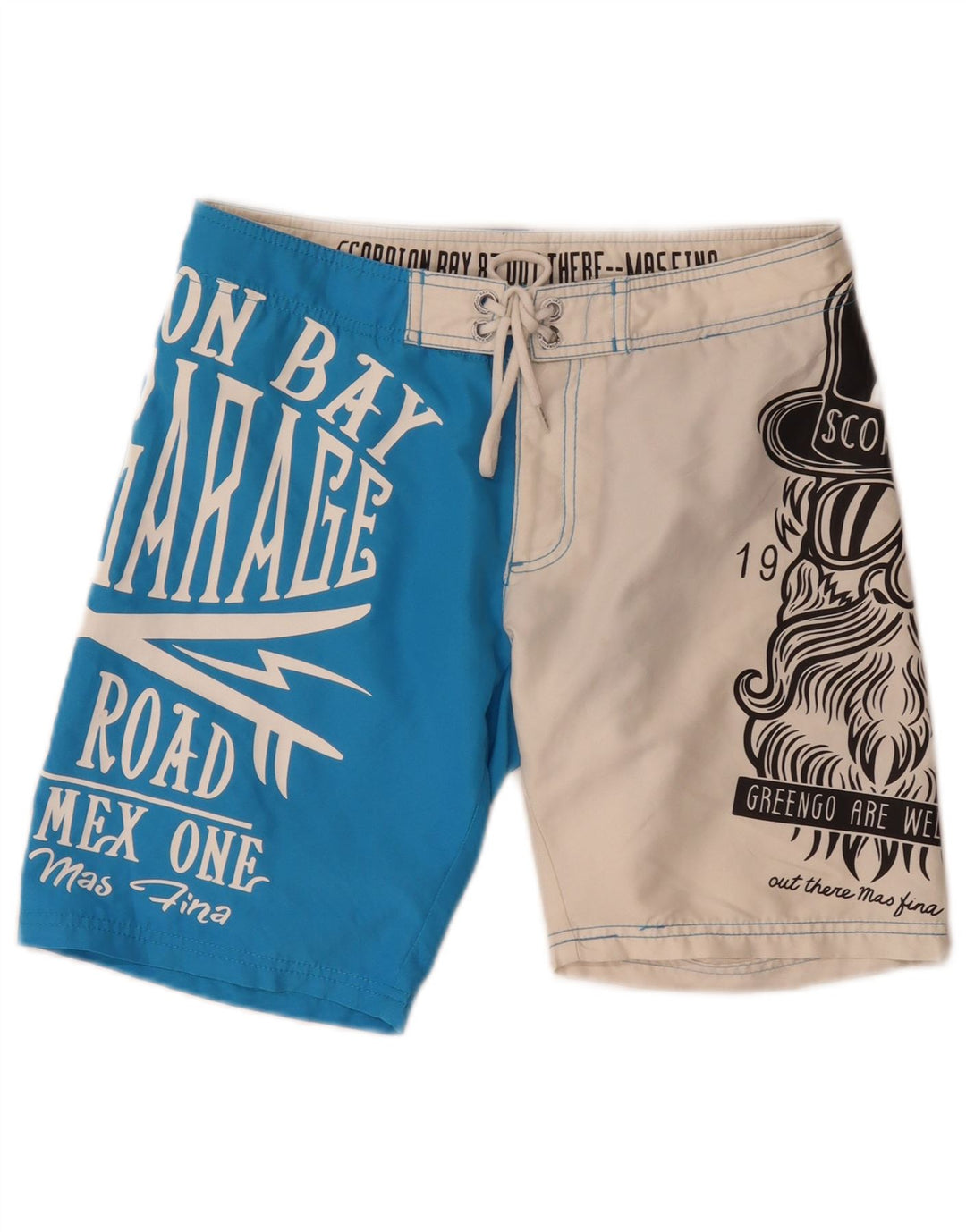 Pantaloncini da bagno grafici da uomo Scorpion Bay Blu medio in poliestere color block