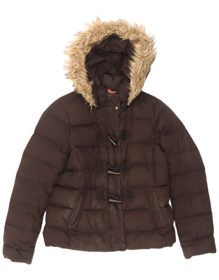 Giacca imbottita con cappuccio da donna Gap UK 14 Medium Nero Poliestere