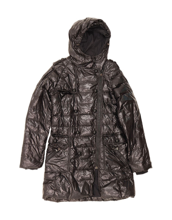 Cappotto imbottito con cappuccio militare da donna Daniele Alessandrini IT 46 Large Nero