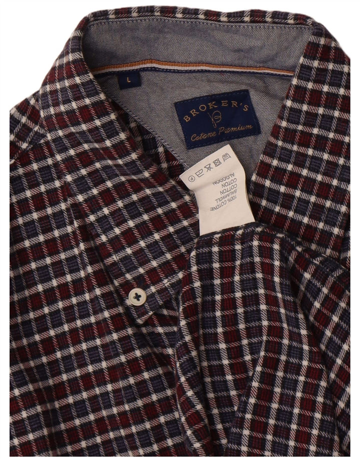 Camicia vintage da uomo in flanella a quadri, cotone a quadri multicolore grande