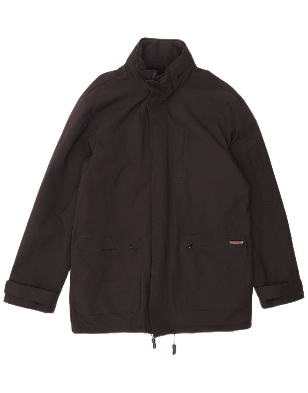 Giacca a vento con cappuccio da uomo Gianfranco Ferre UK 38 nylon nero medio