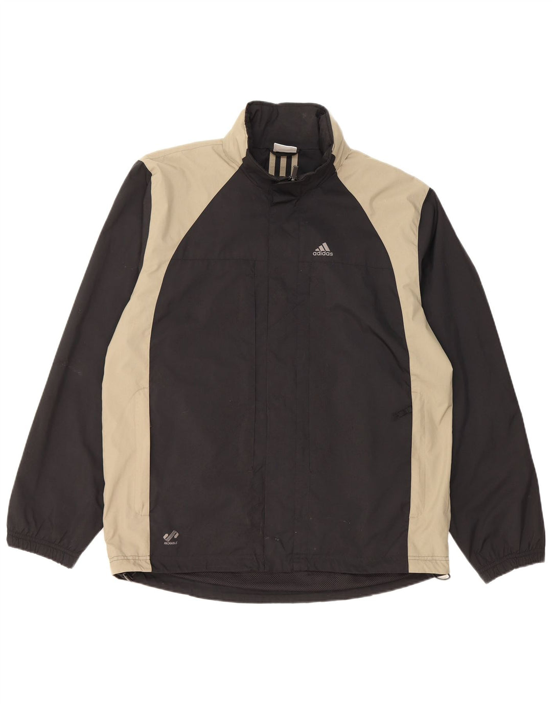 Giacca antipioggia da uomo ADIDAS con cappuccio UK 38 poliestere color block medio nero