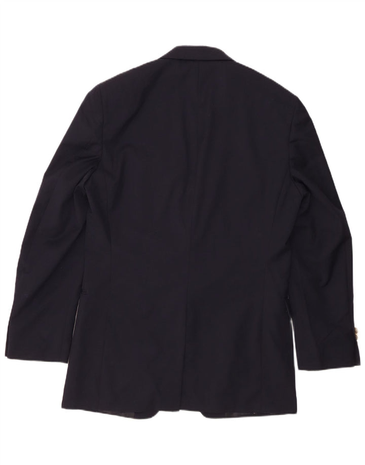 Giacca blazer a 2 bottoni lunga da uomo Chaps UK 38 media lana blu navy