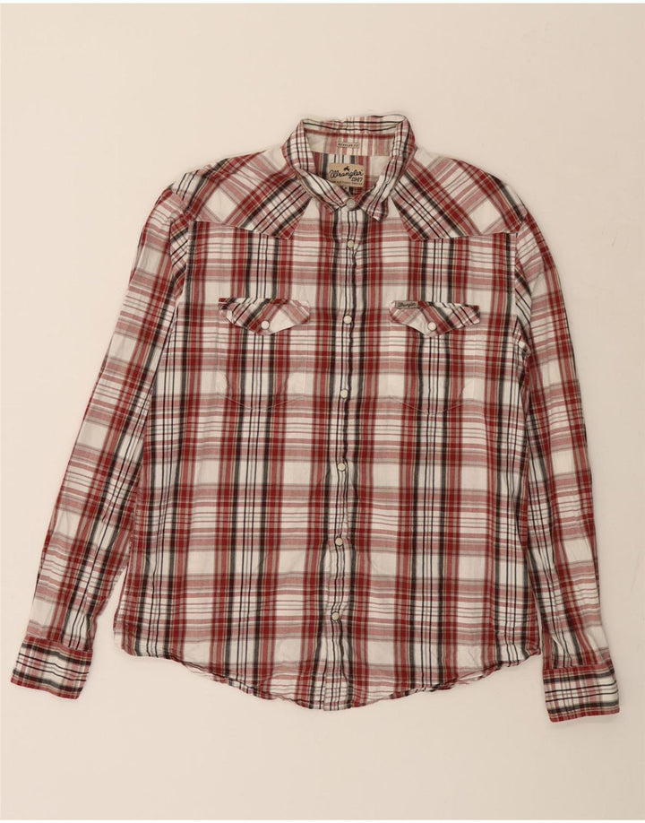 Camicia da uomo WRANGLER vestibilità regolare in cotone a quadri rosso medio