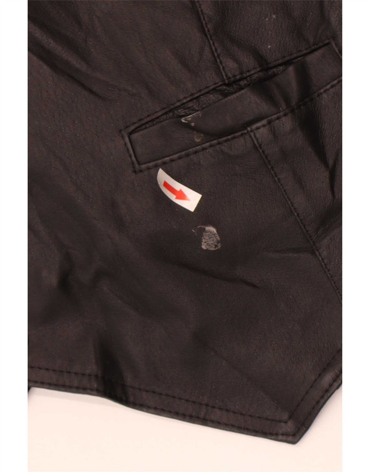 Gilet in pelle da uomo John F Gee grande nero