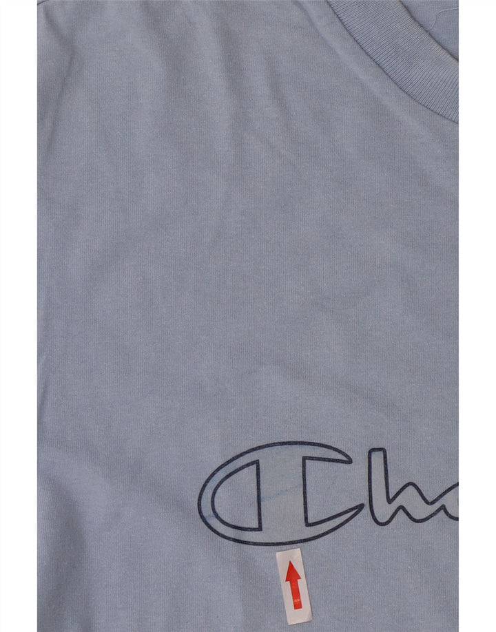 T-shirt grafica da uomo Champion Top grande in cotone blu