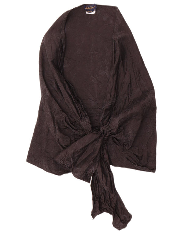 Luisa Spagnoli Top Cardigan Poncho Avvolgente da Donna Taglia Unica Seta Nera