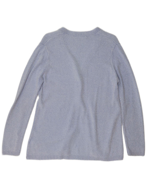 Maglione cardigan da donna Marks & Spencer UK 12 Viscosa blu medio