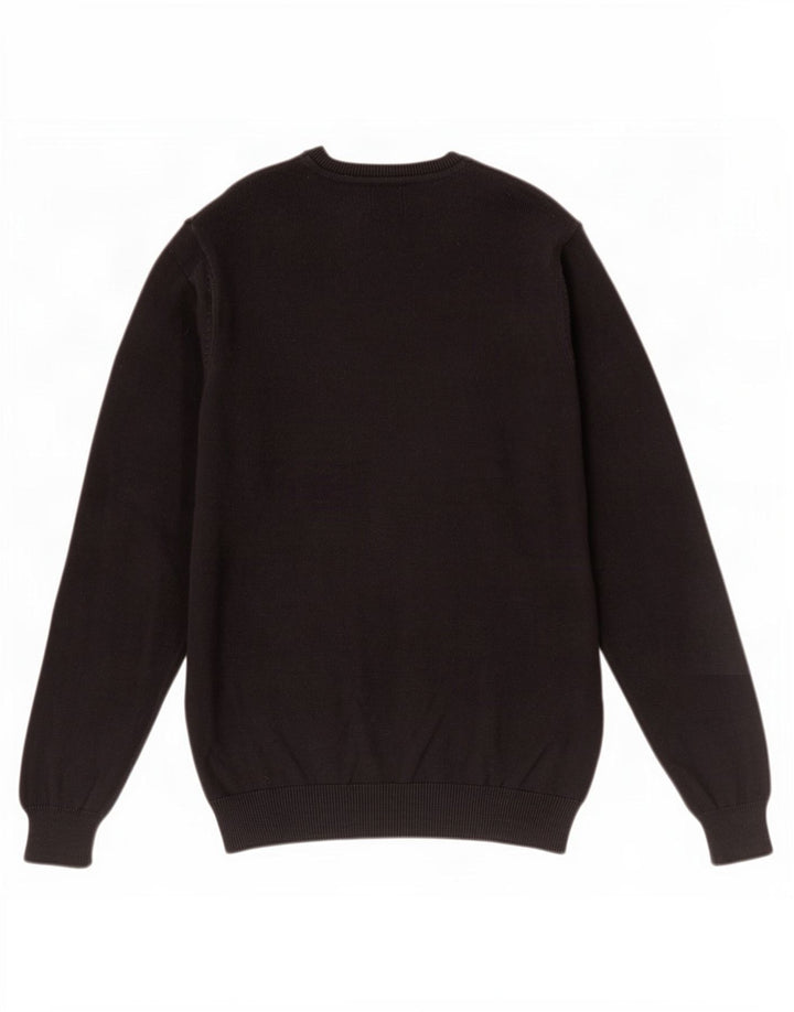 Maglione da uomo Marks & Spencer vestibilità regolare con scollo a V, cotone nero medio