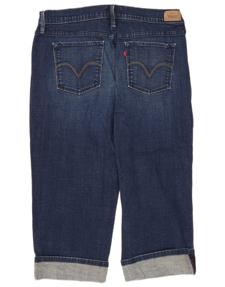 Levi's Donna 515 Capri Jeans US 10 Large W32 L20 Cotone Blu Navy