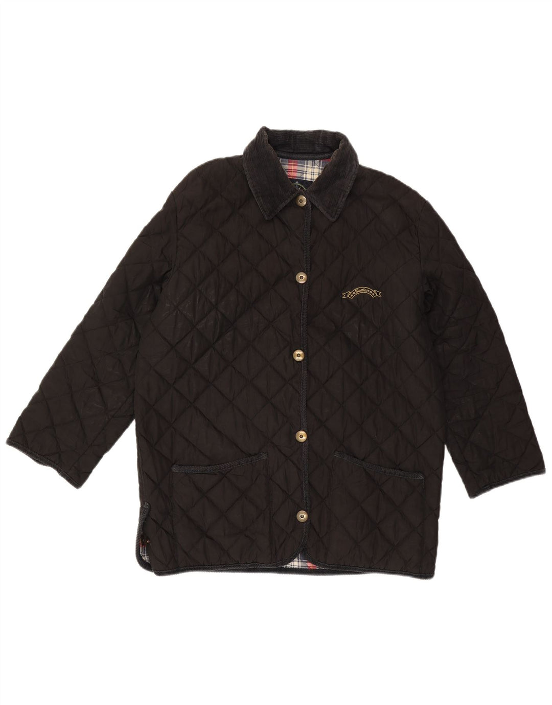 Giacca trapuntata vintage da donna IT 48 XL in cotone nero