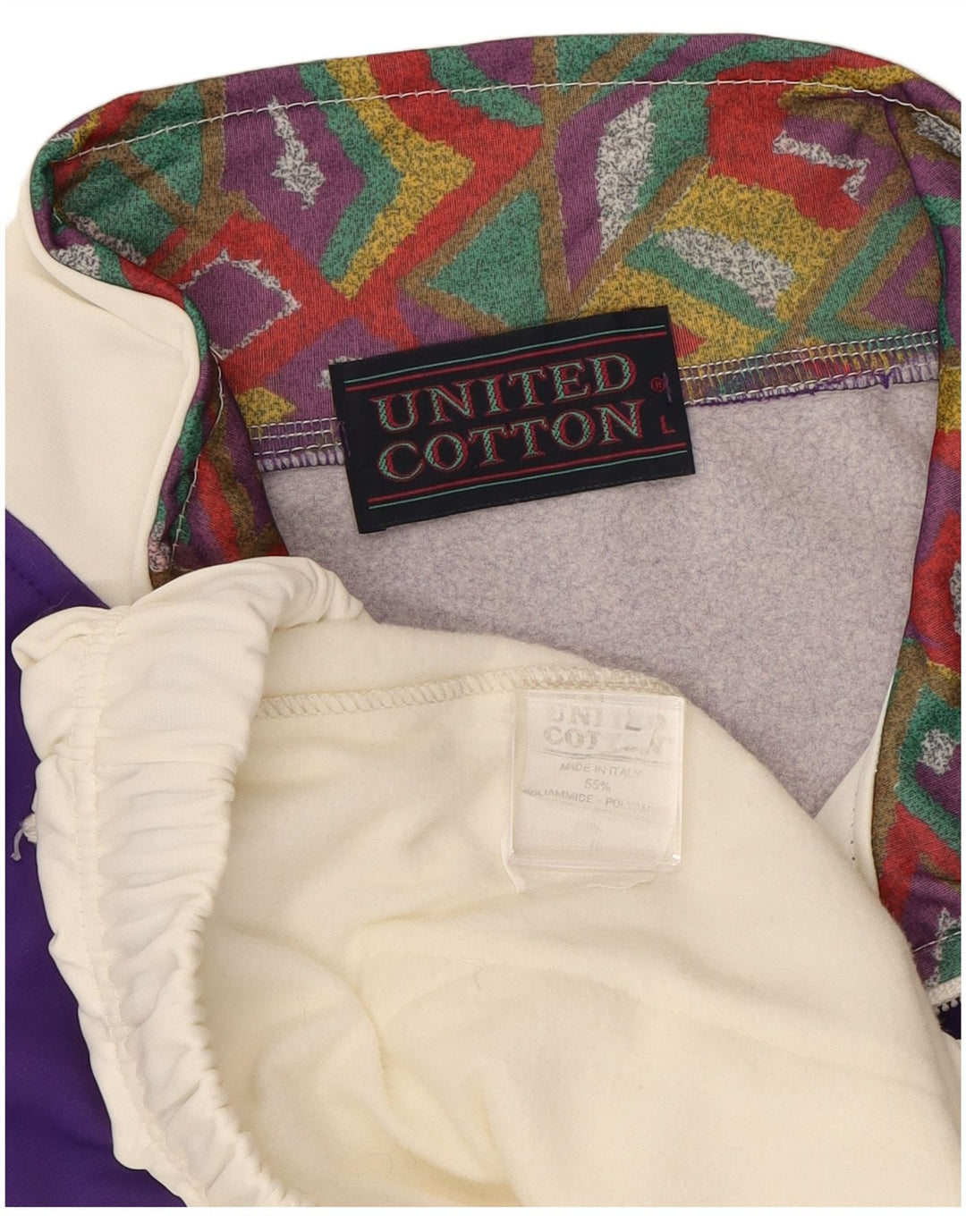 UNITED COTTON Womens Full Tracksuit UK 16 Large  White Colourblock