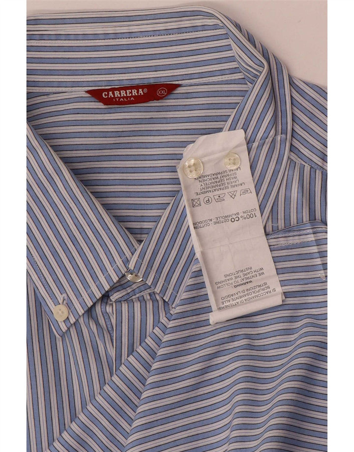 Camicia da uomo Carrera 2XL cotone a righe blu