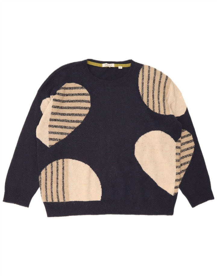 Maglione maglione girocollo da donna White Stuff UK 16 grande blu navy