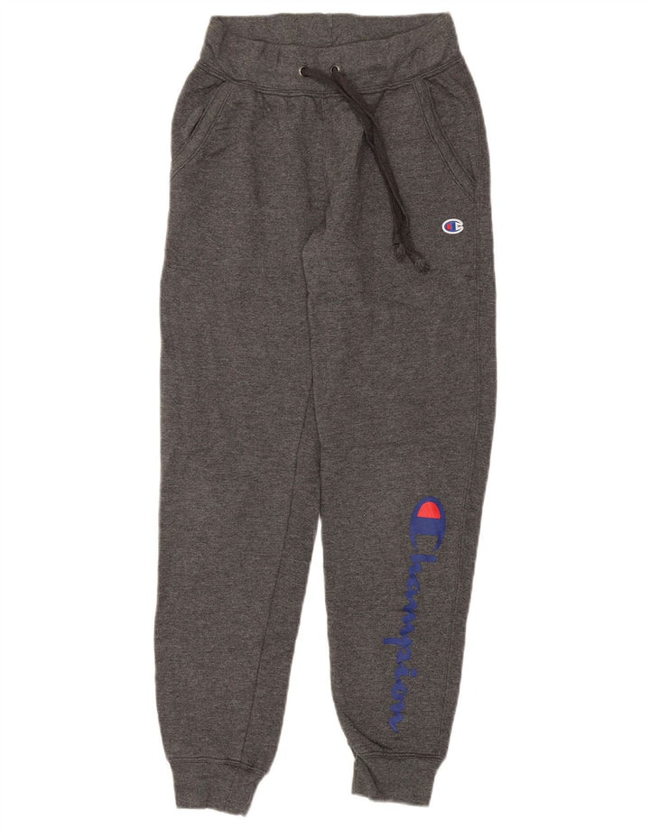 CHAMPION Pantaloni da tuta con grafica da donna Joggers UK 6 XS Poliestere grigio