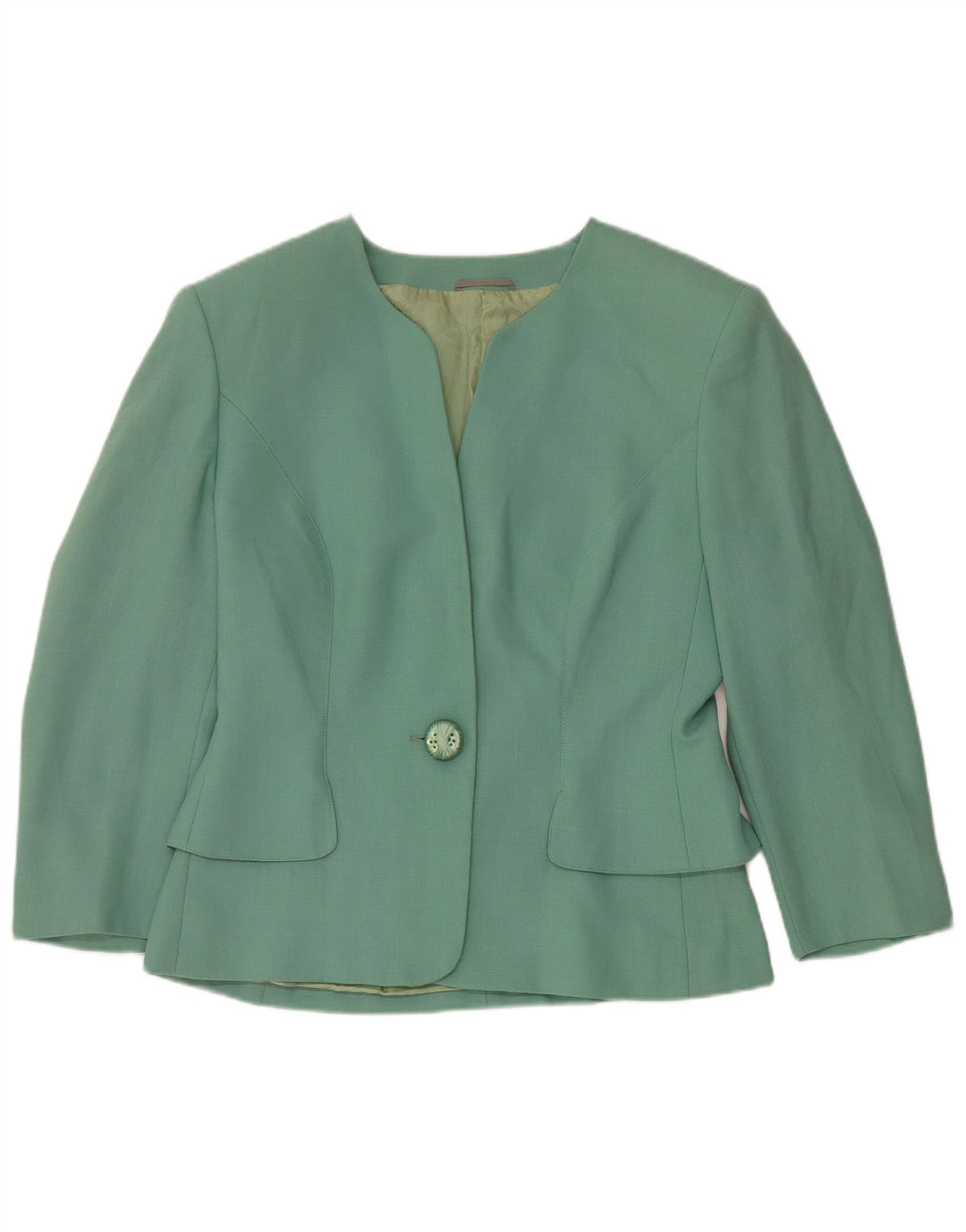 Set vintage da donna a 1 bottone e 2 pezzi UK 12 medio W28 acetato verde