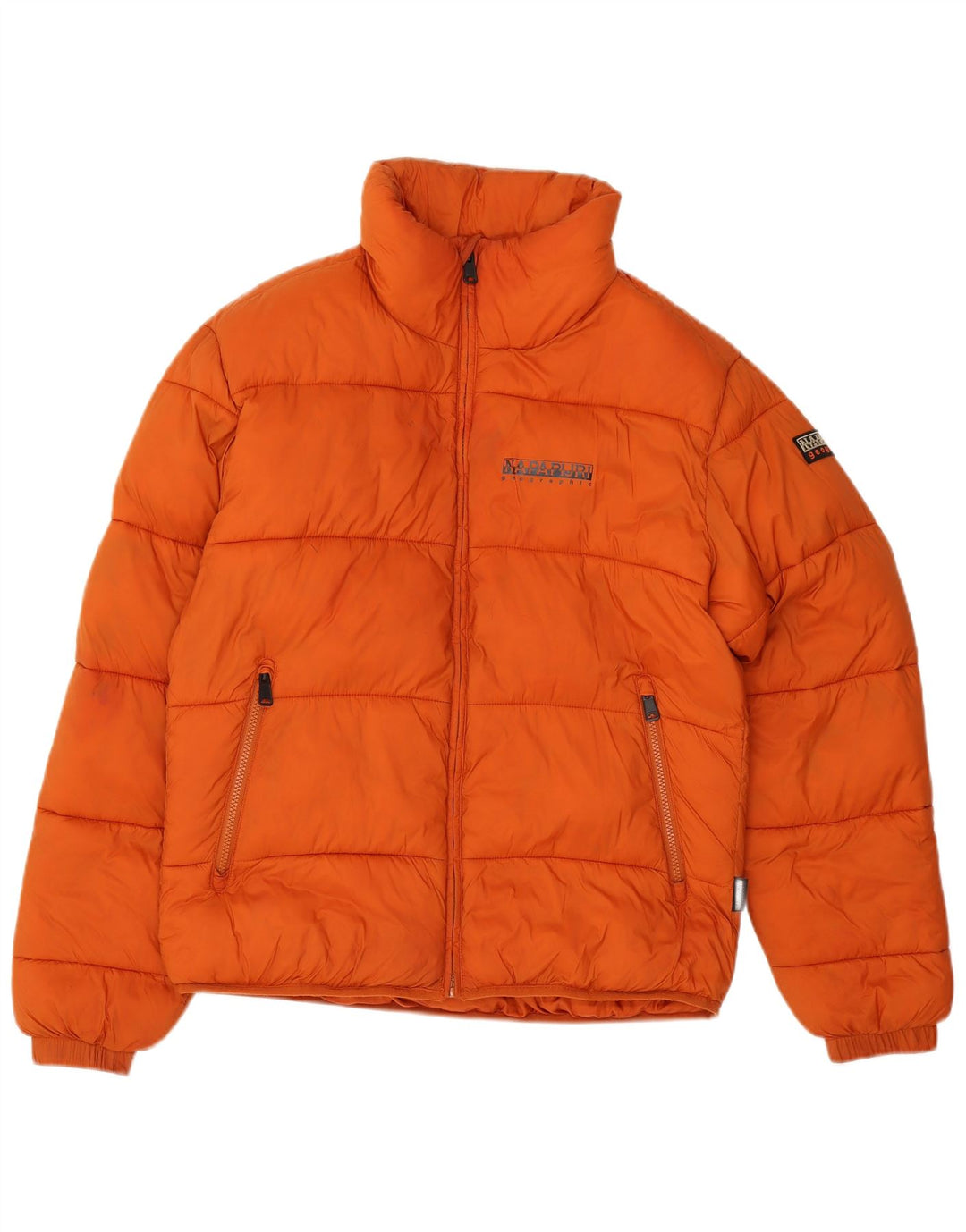 Giacca imbottita con grafica geografica da uomo Napapijri UK 36 Small Arancione