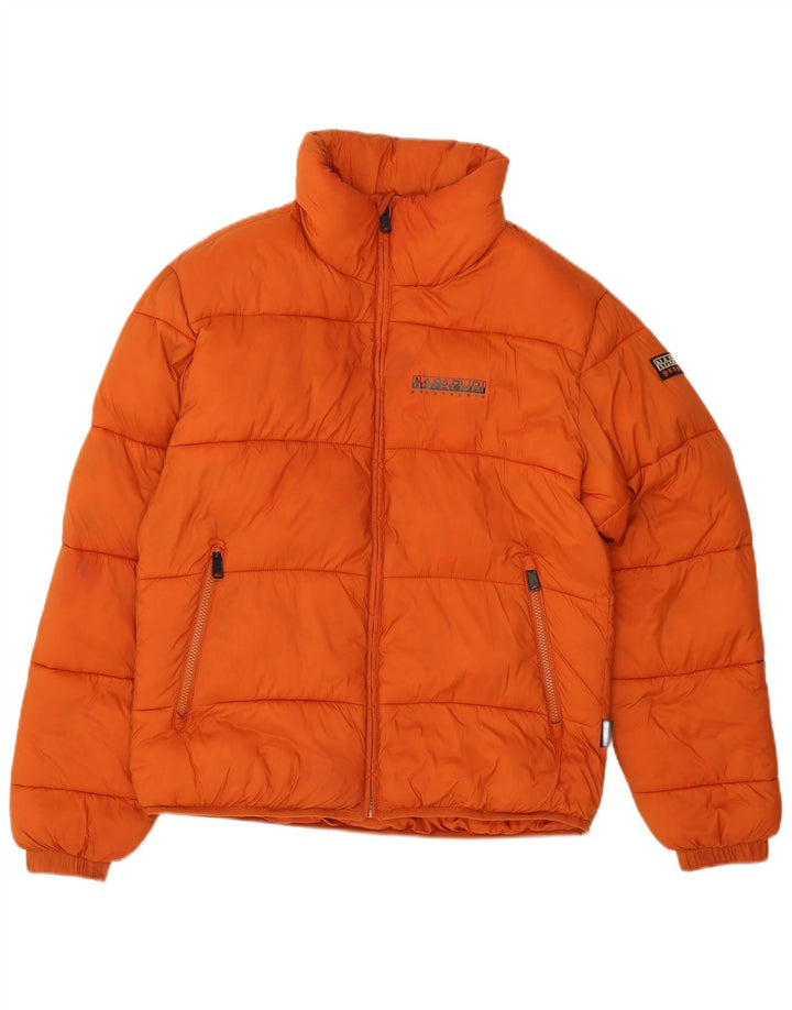 Giacca imbottita con grafica geografica da uomo Napapijri UK 36 Small Arancione