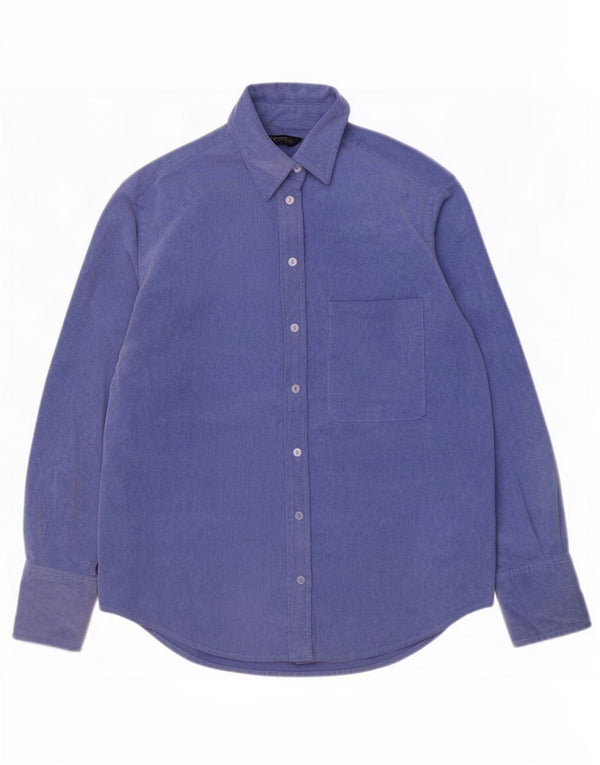 Camicia da donna oversize in velluto a coste Zara UK 6 XS poliestere blu