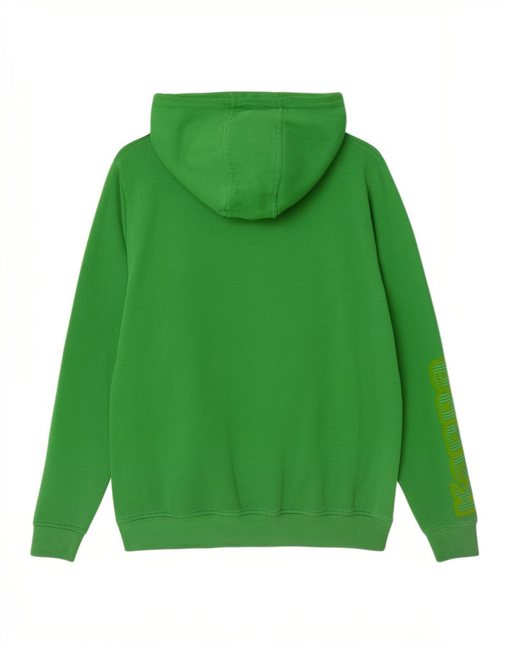 Maglione con cappuccio grafico da uomo Kappa in cotone verde medio