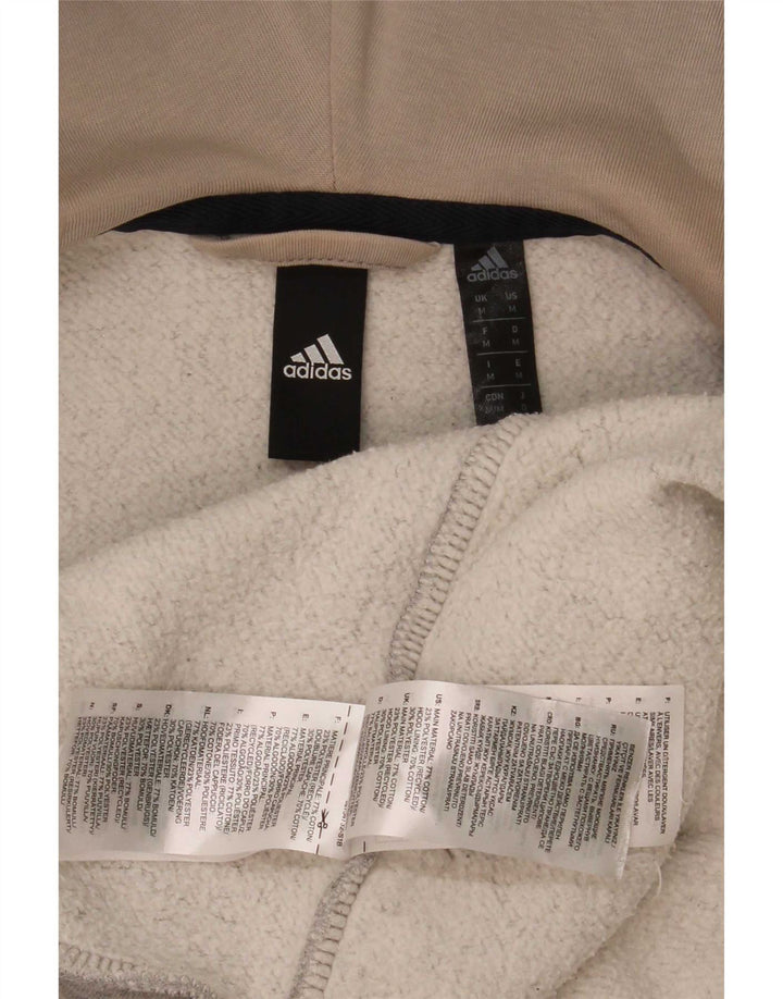 Maglione con cappuccio e zip Adidas 3D Arc da uomo in cotone grigio medio